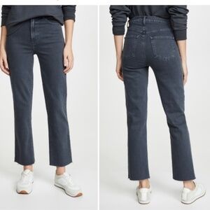 J Brand Jules High Rise Straight Leg Ankle Jeans in Effect Black Wash Size 32